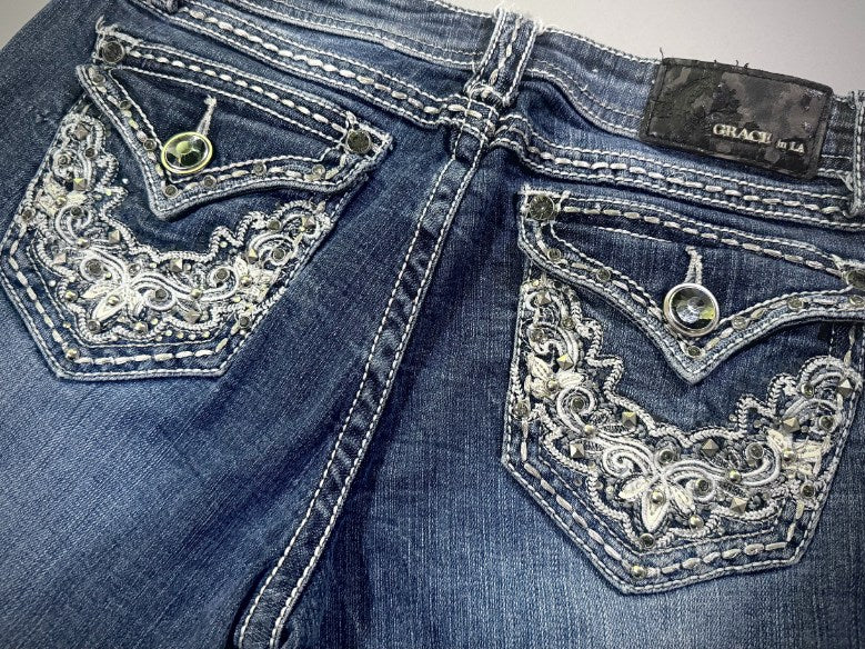 Western Glam Low Rise Bootcut - Grace In LA Denim (Women’s 28)
