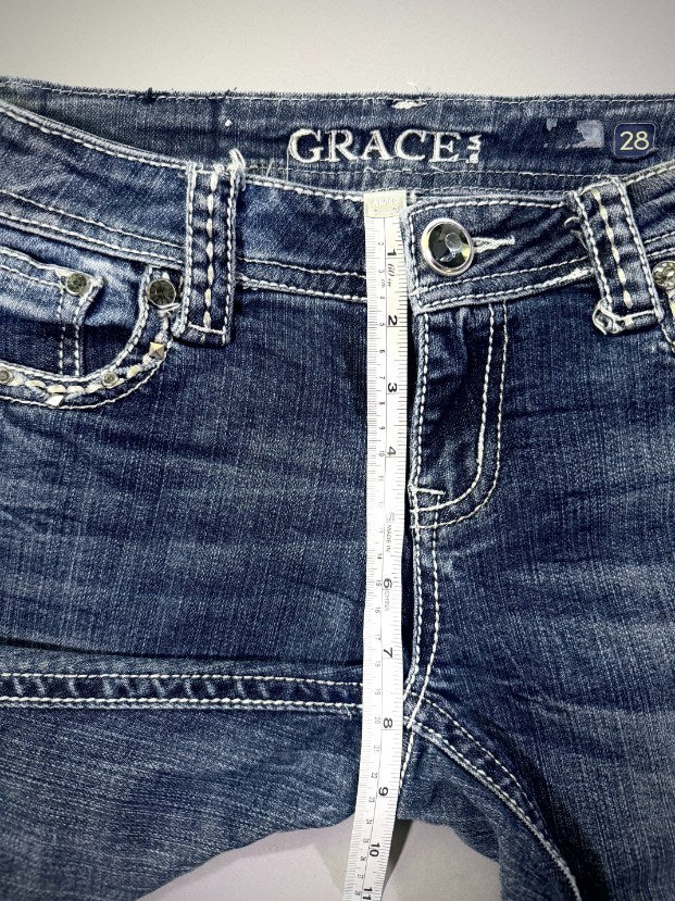 Western Glam Low Rise Bootcut - Grace In LA Denim (Women’s 28)