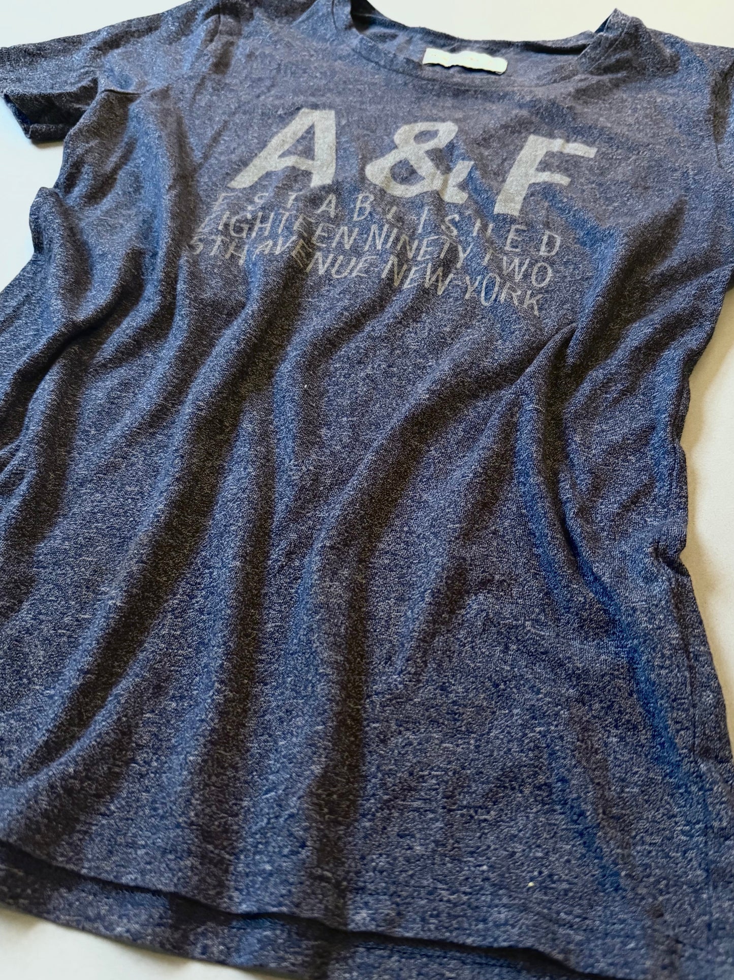 Navy Abercrombie & fitch t-shirt with A&F logo print 