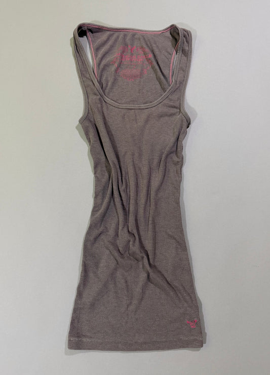 VTG American Eagle Tank w/Embroidered Logo - Brown & Pink (Women’s S)