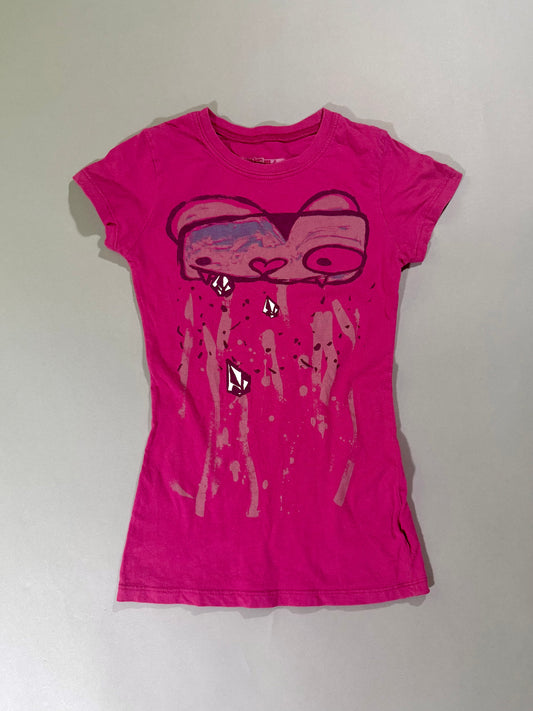 VTG 2006 Volcom Graphic Tee - Pink Skater Girl (Women’s XS)