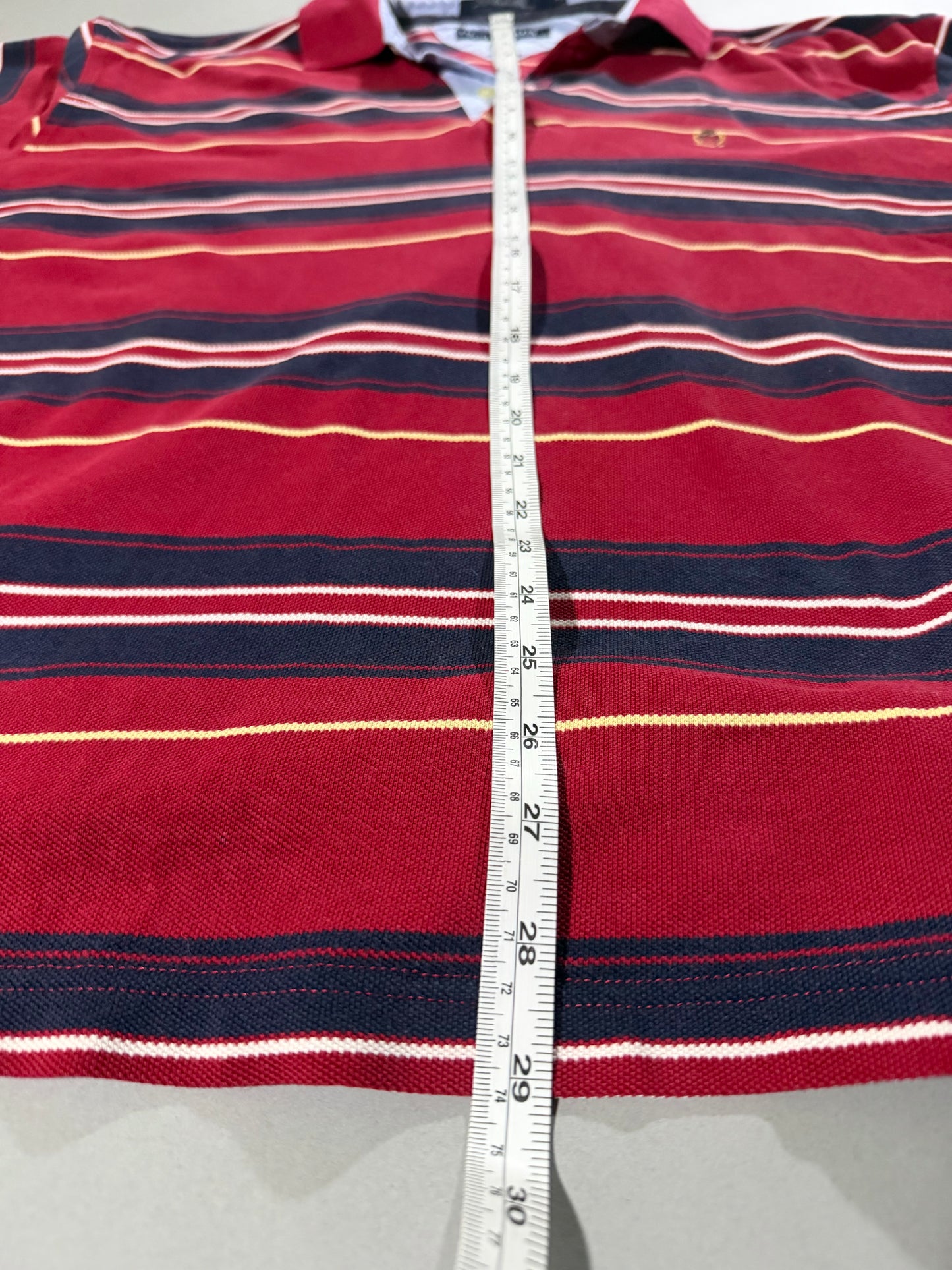 VTG Tommy Hilfiger Striped Polo - 2001 Crest Logo (Men’s XL)