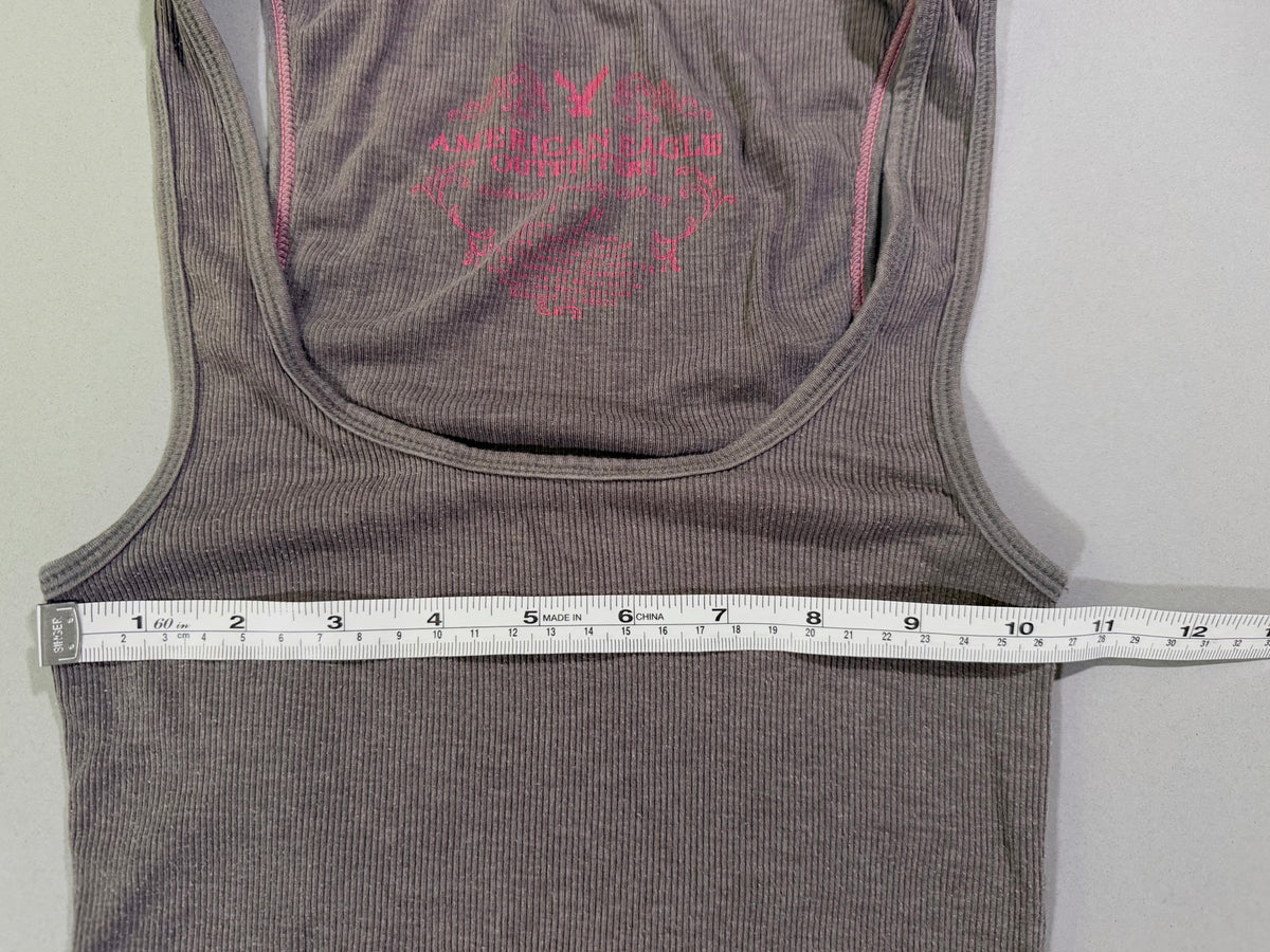 VTG American Eagle Tank w/Embroidered Logo - Brown & Pink (Women’s S)