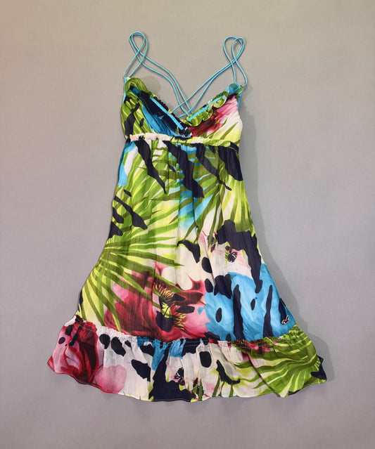 Colorful tropical printed vintage babydoll dress from Hollister