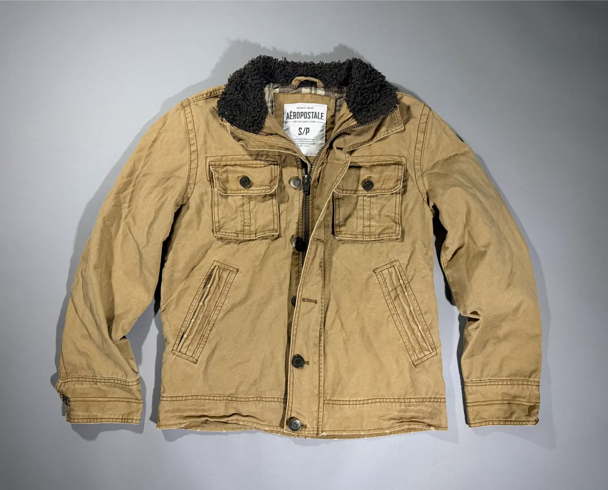 VTG ‘09 Aeropostale Utility Jacket - Canvas w/Sherpa Collar (Men’s S)