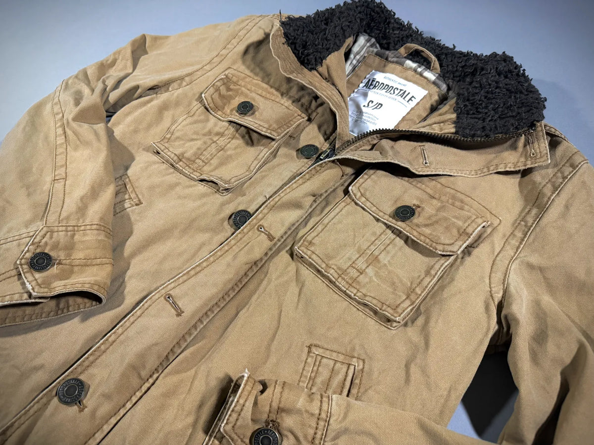 VTG ‘09 Aeropostale Utility Jacket - Canvas w/Sherpa Collar (Men’s S)