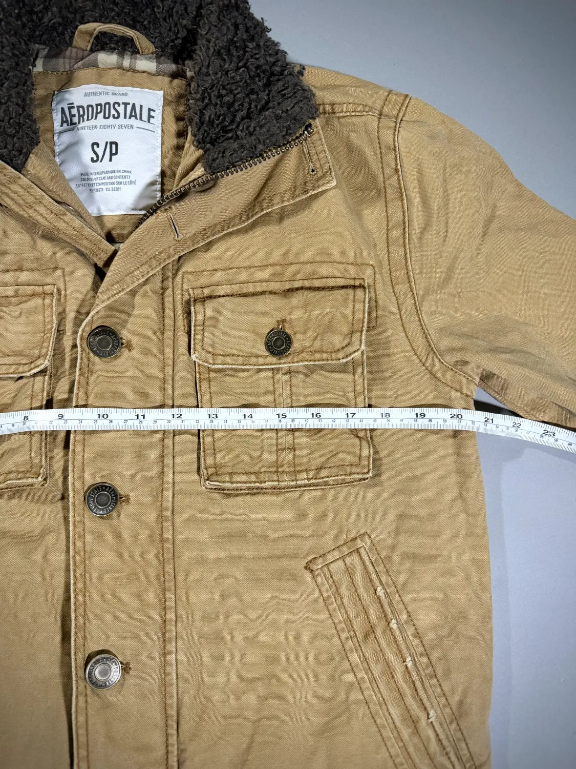VTG ‘09 Aeropostale Utility Jacket - Canvas w/Sherpa Collar (Men’s S)
