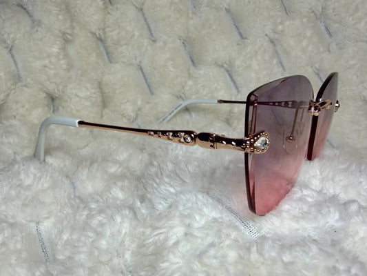 Southpole Y2K Bling Sunglasses - Pink Gradient Cat Eye Shades