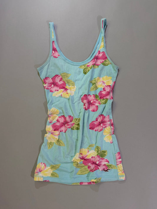 Vintage Y2K tropical floral Hollister hibiscus cami