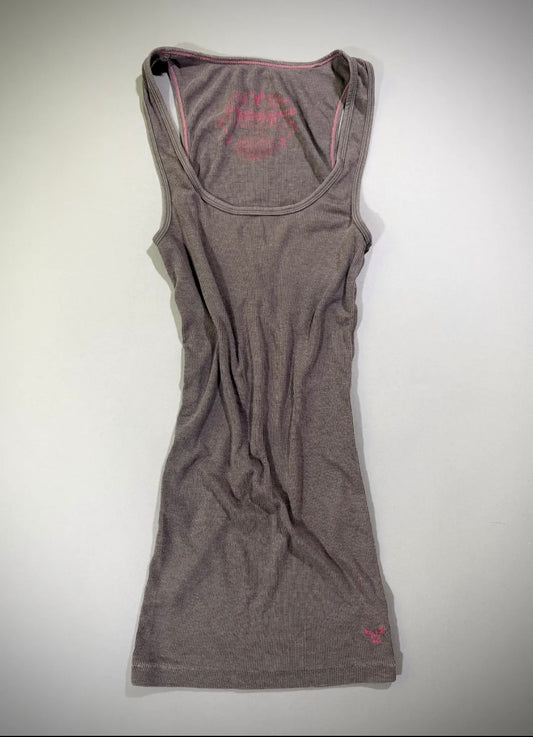 VTG American Eagle Tank w/Embroidered Logo - Brown & Pink (Women’s S)