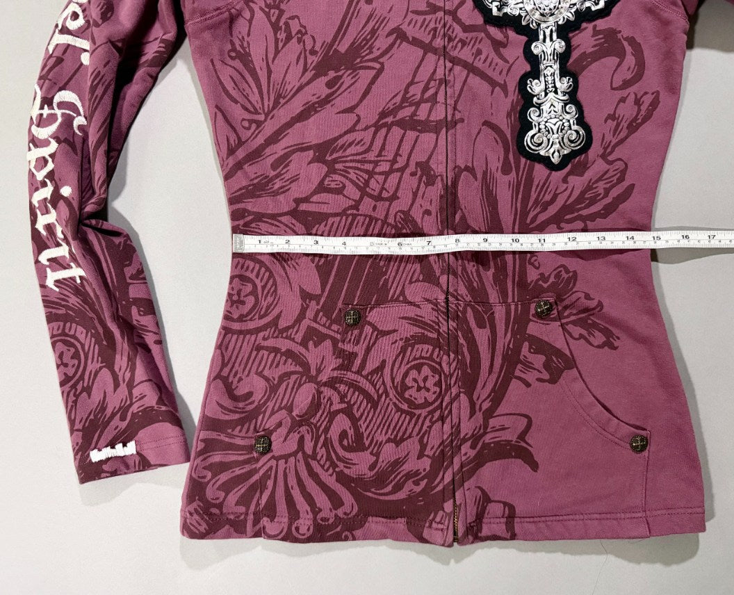 🏆 NWT from Buckle ‘09! 🏆 Cyber Y2K Hoodie - Bling Alt Graphics (Juniors’ L)