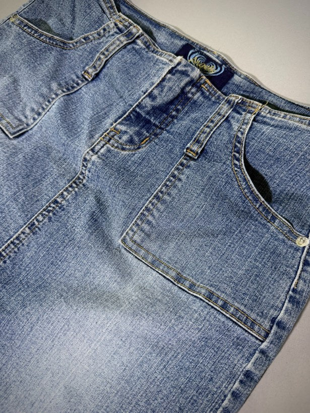 VTG Angels Jeans Mini Skirt - Y2K Low Rise Denim (Juniors’ 7)