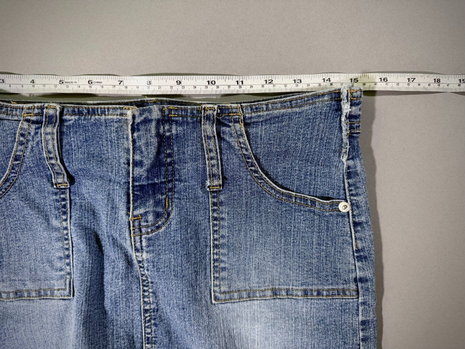 VTG Angels Jeans Mini Skirt - Y2K Low Rise Denim (Juniors’ 7)