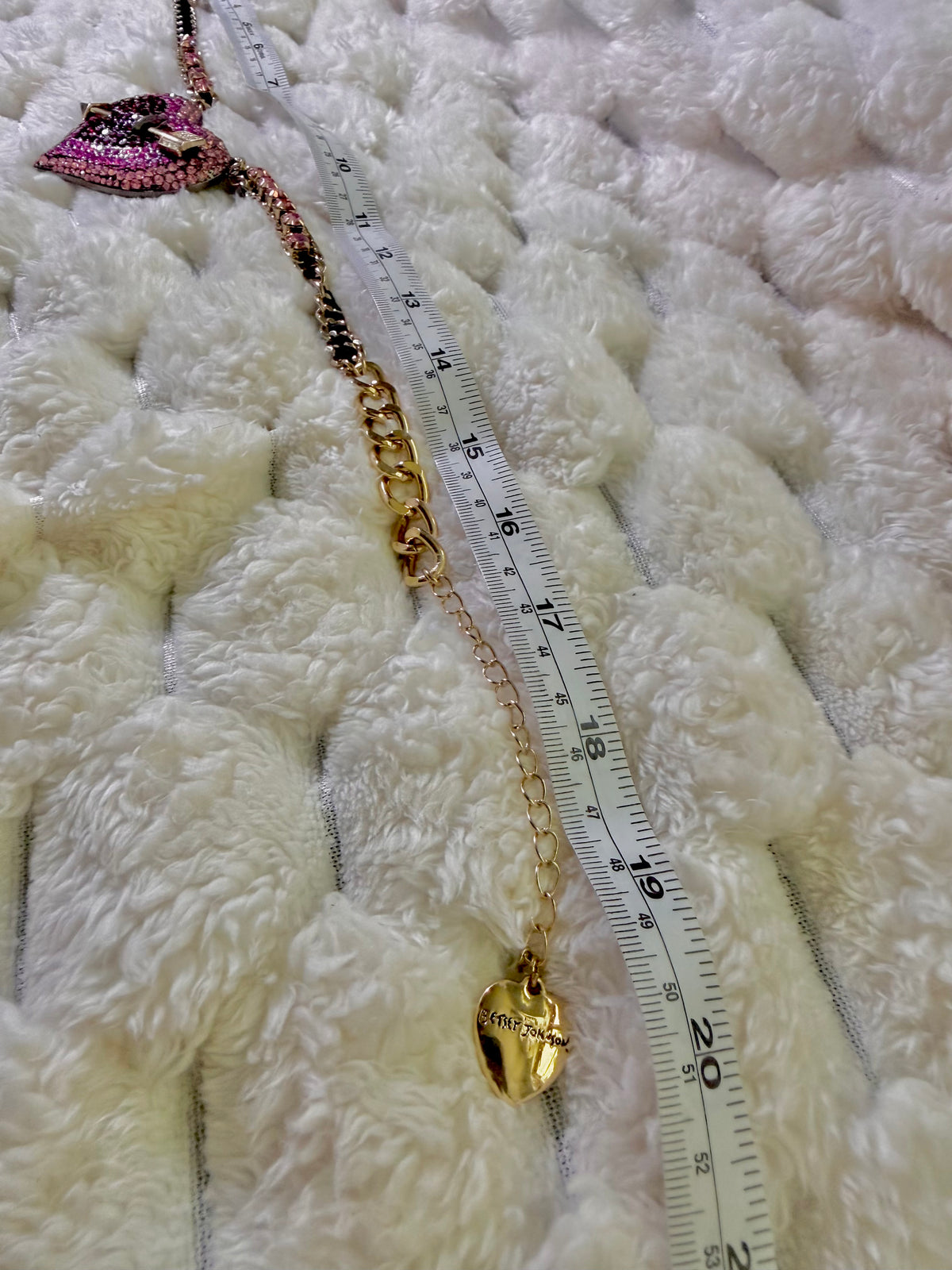 Emo Cutecore 2000s Betsey Johnson Heart & Arrow Curb Chain Necklace