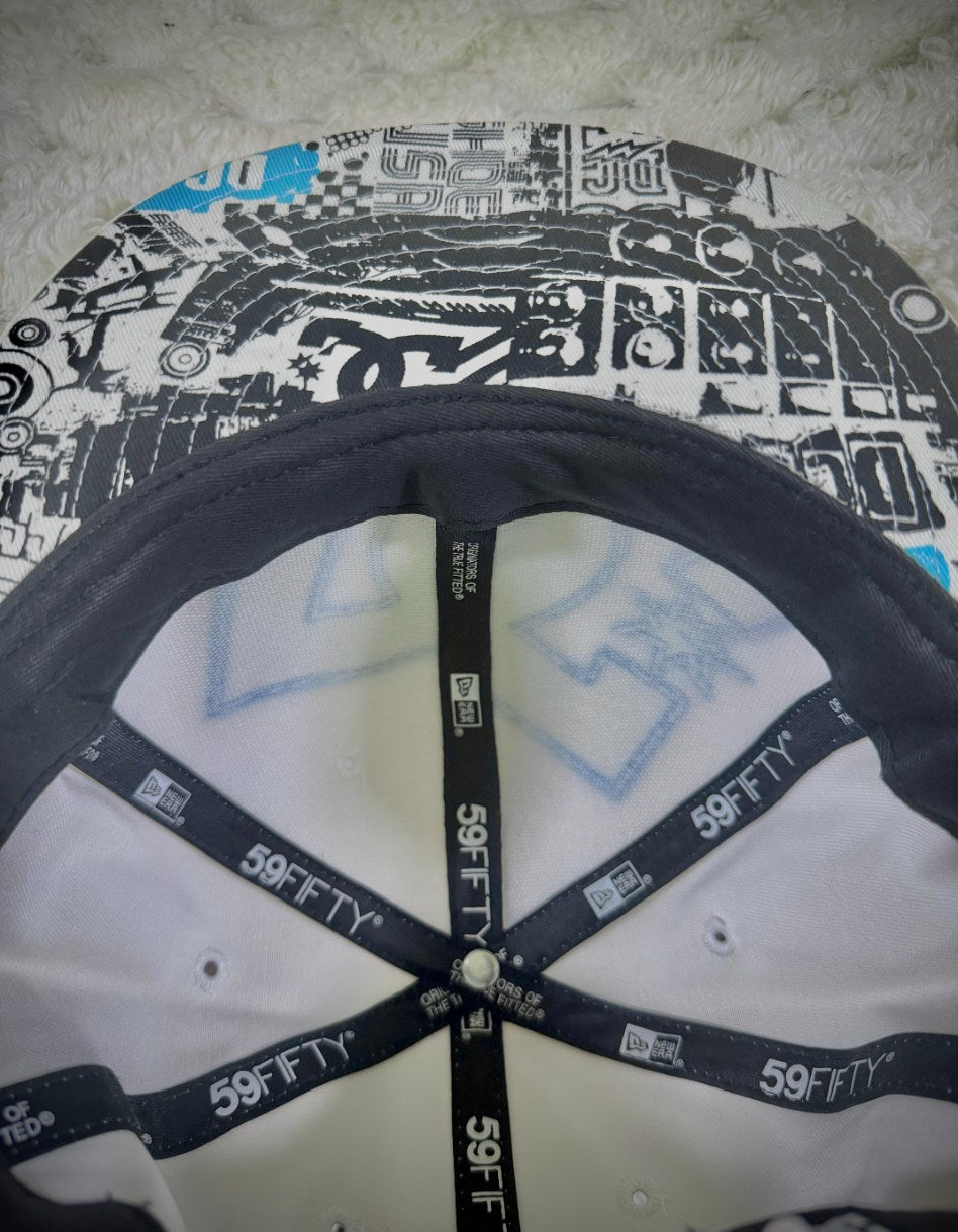 🏆 VTG ‘09 DC Shoes x New Era 🏆 Flat Brim 59Fifty Fitted Hat (Sz 7 1/2)