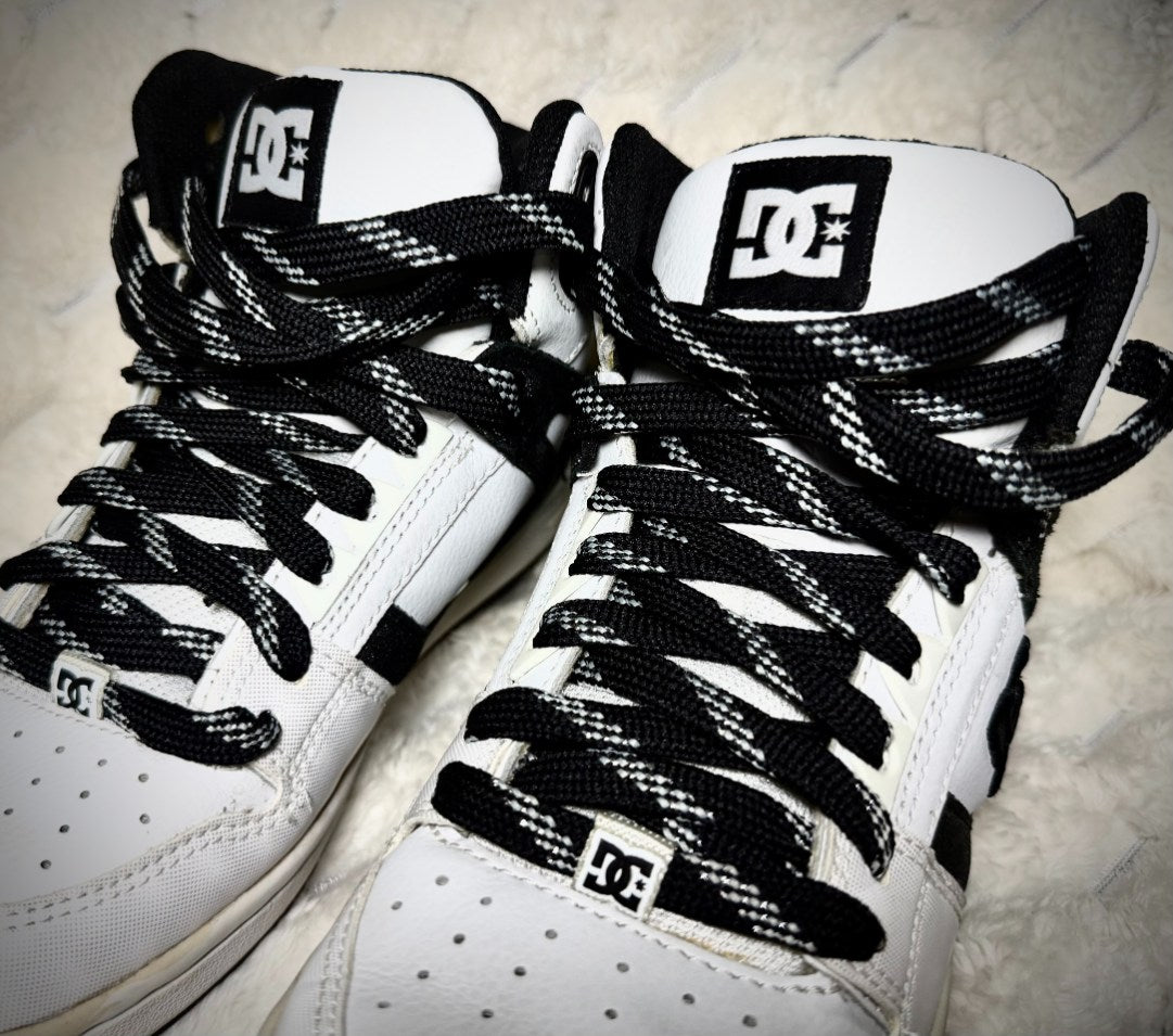 RARE ‘12 Glitter Zebra Print DC Shoes - Cyber Y2K Skate HiTop (Women’s 8)